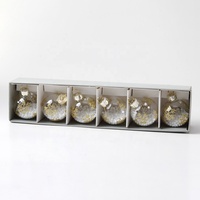 El más nuevo estilo Simple Gold Snow Christmas Glass Ball Titulares de tarjetas de visita u otros Decoraciones para fiestas de festivales Ecológico