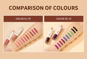 <span class=keywords><strong>Gloss</strong></span> à lèvres tridimensionnel double embout en velours avec finition mate rouge et blanc, anti-adhésif - Product Image 6