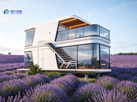 Capsule spatiale à deux étages de 20 pieds avec terrasse vue ciel étoilé pour hébergement en zone panoramique
