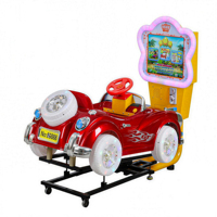 Vente chaude enfants 3D voiture de course à jetons Kiddie promenades en fibre de verre anglais luxe cheval à bascule voiture