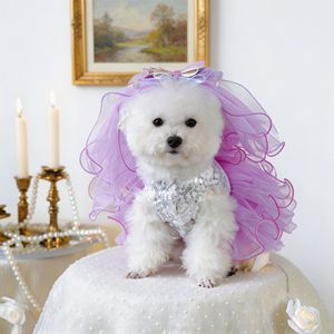 Jupe tutu pour chien, robe bouffante de princesse, couleur unie, polyester, design mignon, à porter en toutes saisons - Product Image 4