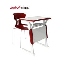 Bureau d'angle individuel pour étudiants en promotion – Écologique, durable, réglable en hauteur, avec structure en acier et rangement intégré pour salle de classe