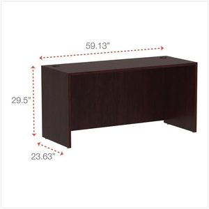 Alera VA256024MY Meuble de bureau en acajou série Valencia, modèle Credenza Shell, 59 1/8" de largeur x 23 5/8" de profondeur x 29 5/8" de hauteur - Product Image 1