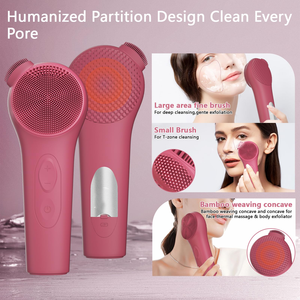 Brosse nettoyante faciale électrique étanche, exfoliante, en silicone, pour un nettoyage en profondeur du visage, du nez, des lèvres et des mains - Product Image 5