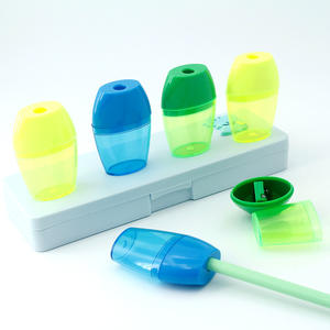 Taille-crayon multicolore classique d'approvisionnement d'usine 520A petit plastique à trou unique pour les étudiants - Product Image 4