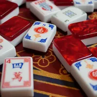 Hochwertiges Modernes Hunan-Design 4-Spieler Kinder-Mahjong-Set mit Acryl-Teilen in Blaugrün-Hortensien-Blütenform |   Luxuriöse, umweltfreundliche Inneneinrichtung