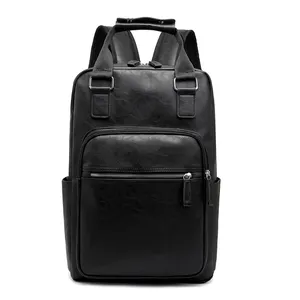 high quality custom color PU leather fabric waterproof backpack for work