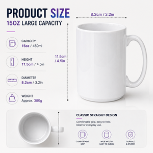 <span class=keywords><strong>Taza</strong></span> de Cerámica de 15oz para Sublimación, <span class=keywords><strong>Taza</strong></span> de Café Blanca con <span class=keywords><strong>Asa</strong></span> y Interior de <span class=keywords><strong>Color</strong></span> Personalizables, Venta al Por Mayor, Regalo Promocional, Proveedor OEM ODM - Product Image 4