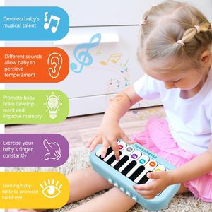 BWNOPQ B0FXB22D7Z แบบพกพาคีย์บอร์ดเปียโนเด็กเครื่องดนตรีการเรียนรู้ของเล่นแสงสีรุ้งสำหรับเด็กวัย 3-5 ปี - Product Image 1