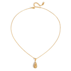 สร้อยคอจี้รูปหยดน้ำ ชุบทอง 18K ประดับเพชรพลอยแบบฝัง เหมาะสำหรับใส่ทุกวัน ของขวัญ เครื่องประดับ - Product Image 5