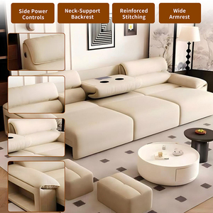Sofá Reclinable de Lujo con Control Remoto por Voz Inteligente, Cero Distancia a la Pared, con Altavoz y Cargador USB BD-RS--2 - Product Image 5