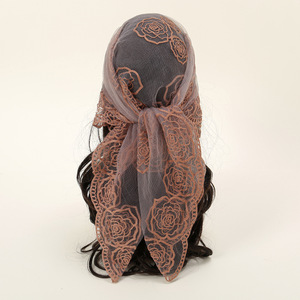 Sciarpa <span class=keywords><strong>Bandana</strong></span> ricamata alla moda da donna elegante <span class=keywords><strong>fascia</strong></span> per <span class=keywords><strong>capelli</strong></span> a turbante elastica floreale - Product Image 5