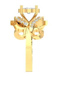 Ensemble de bagues de fiançailles et de mariage en argent sterling 925 avec diamant de laboratoire taille brillant, plaqué or massif 14K, tendance, cadeau de fête, raffiné - Product Image 4