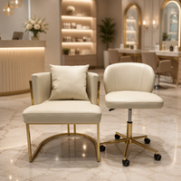 Ensemble de chaises de salle à manger/hôtes modernes en PU, base en acier inoxydable, ergonomiques, couleurs personnalisables pour hôtels, maison, bureau
