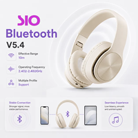 Casque de jeu sans fil pliable 5.4 HiFi Stéréo Bass USB Type-C Rechargeable avec câble AUX, Casque supra-auriculaire