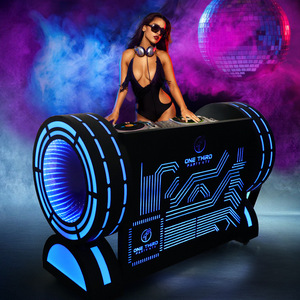 Illuminated DJ Booth Portable Metal LED <b>Light</b> Bar Counter For Parties And Karaoke Rooms - Product Image 2