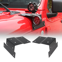 Supports de montage sur montant A pour capots à double éclairage, fabriqués en usine, pour modèles Jeep Wrangler JL 2018-2025, sur mesure, à visser
