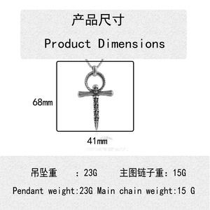 Stainless Steel <b>Cross</b> Pendant With Skulls Silver Necklace For Men Punk Style 24080 - Product Image 5