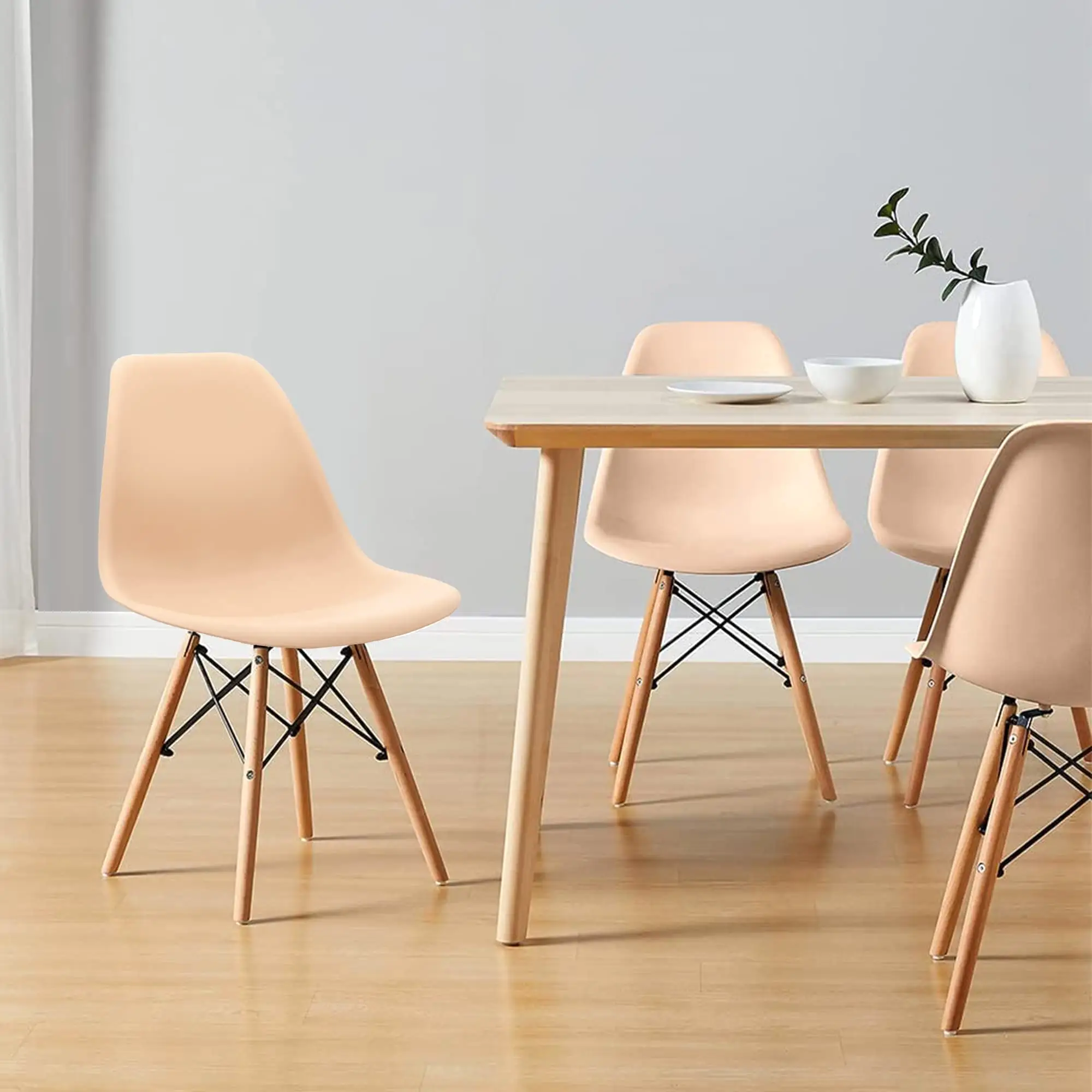 Hot Sale Cheap Price Wood Legs Pp Plastic Ems Dining Chairs