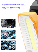 Lampe de travail COB rechargeable par USB QXMOVING pour réparation automobile, camping d'urgence en extérieur, avec aimant et batterie externe