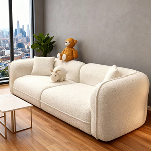 LIJIE 2026 Nouveau Canapé Modulaire en Velours Moderne avec Rembourrage en Mousse, Design Carré, Pieds en Bois, pour Salon - Product Image 1