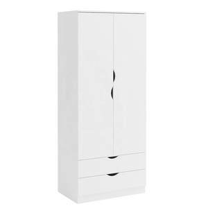 Mueble de Dormitorio Moderno, <span class=keywords><strong>Armario</strong></span> de Madera con 2 Puertas, Organizador de Ropa, Guardarropa - Product Image 1