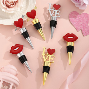 Valentine's Day <b>Wine</b> <b>Stopper</b> Love Heart Lip Shape Zinc Alloy Sealing Bottle <b>Stopper</b> Party Gift - Product Image 1