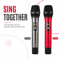 Système de micro sans fil UHF K27 Pro en métal avec deux micros dynamiques portables pour Karaoké, Mariage, Chant, DJ, Fête, Discours