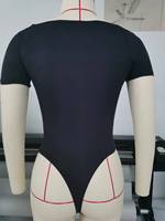 Body de sport athlétique pour femme Combinaison de yoga à manches courtes pour vêtements de fitness d'entraînement