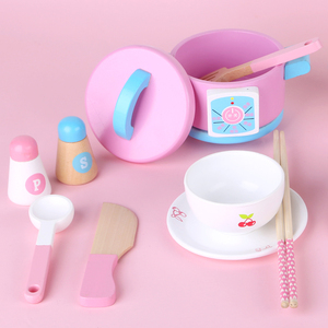 Creative Pretend Play DIY pink <strong>Wooden</strong> <strong>Kitchen</strong> Cooking <strong>Accessories</strong> Set Montessori Educational <strong>Kitchen</strong> <strong>Toys</strong> for Girls Kids - Product Image 3