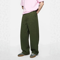 Pantalon de travail streetwear pour homme, décontracté, coupe large, en coton épais, surdimensionné, avec double genouillère et rivets