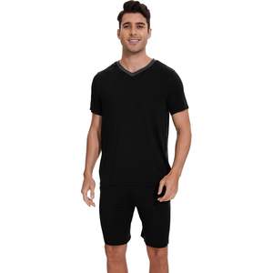 Ensemble de pyjama pour homme personnalisé, haut et short à manches courtes, viscose de bambou, tailles S à 3X, vêtements de détente - Product Image 3