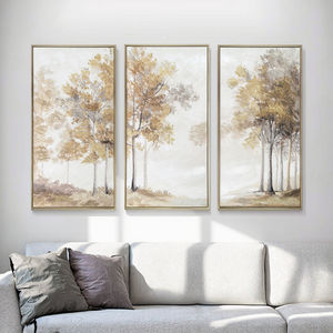 ديكور منزلي لغرفة المعيشة خريف أشجار ذهبية مناظر طبيعية قماش طباعة صوفي صناعة يدوية مودرن لوحات زيتية - Product Image 3