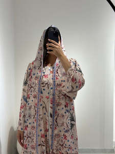 LEDUO Abaya Elegante Informal Personalizada para Mujer, con Estampado Floral, en Capas, de Chifón Suave, para Eid - Product Image 2