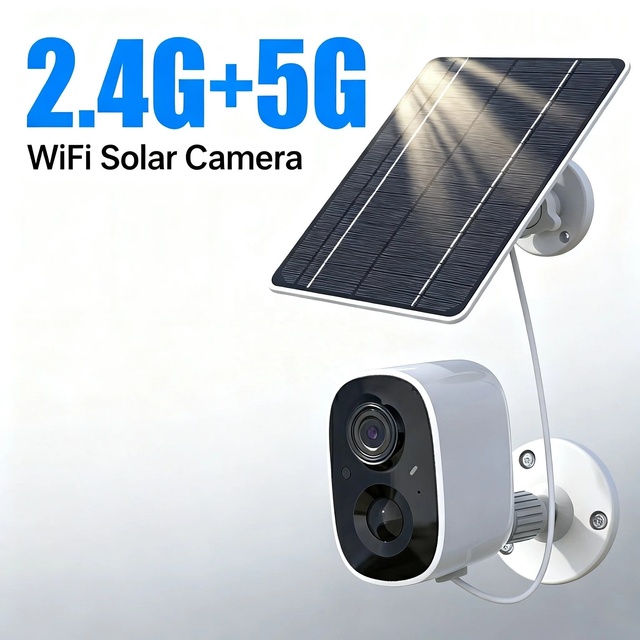 2K Full HD 4MP Security WiFi Solar Camera Waterproof Remote Control 25fps Recording with IR Night Vision Tuya App Outdoor Use