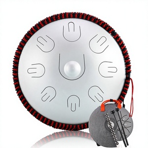 Petits tambours <span class=keywords><strong>Handpan</strong></span> 14 pouces 9 notes en cuivre et acier, tambour à langue monocouche, tambour Tank, instruments de percussion musicale - Product Image 4