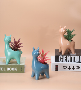 <span class=keywords><strong>Vasi</strong></span> di fiori in ceramica in stile moderno fioriere nuova forma di animale (giraffa unicorno) vaso smaltato per interni/esterni decorazione da giardino succulenta - Product Image 1
