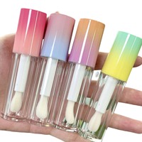 Boîte d'emballage personnalisée pour gloss à lèvres minéral blanc givré, tubes de rouge à lèvres liquide végétalien longue durée, imperméables, avec un grand applicateur brosse vide