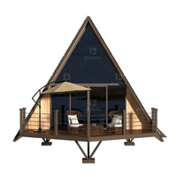Vente en gros de villas préfabriquées de luxe de type A, grandes maisons modulaires en bois en forme de triangle, fabriquées en panneaux sandwich d'acier