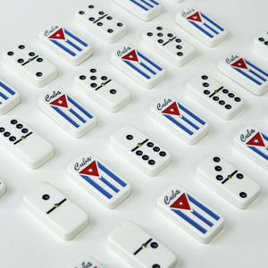 스피너가있는 맞춤형 새겨진 28 피스 더블 6 도미노 세트-게임, 프로모션을위한 선물 상자에 개인화 된 나무 타일 - Product Image 5