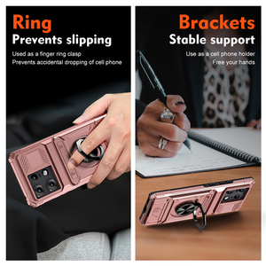 Funda con Ranura para Tarjetas, Antigolpes, Rígida, de PC y TPU, con Anillo Giratorio, para <span class=keywords><strong>Motorola</strong></span> <span class=keywords><strong>Edge</strong></span> 60 Pro/ Moto G Stylus 5G (2025) - Product Image 1