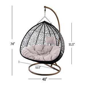 Exclusivo Columpio Doble Tipo <span class=keywords><strong>Nido</strong></span> <span class=keywords><strong>Colgante</strong></span> para Patio, Silla <span class=keywords><strong>Colgante</strong></span> de <span class=keywords><strong>Mimbre</strong></span> y Ratán, <span class=keywords><strong>Hamaca</strong></span>, Silla Columpio para Exteriores - Product Image 6