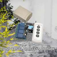 Remote Kontrol RF Nirkabel Universal 433MHz 4 Kanal Modul Penerima Kode Pembelajaran Relay Switch untuk Otomatisasi Rumah Pintu Garasi