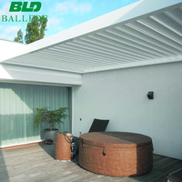 Pergola motorisée à lames orientables imperméable en aluminium pour terrasse extérieure, personnalisable, 16 x 12 pieds
