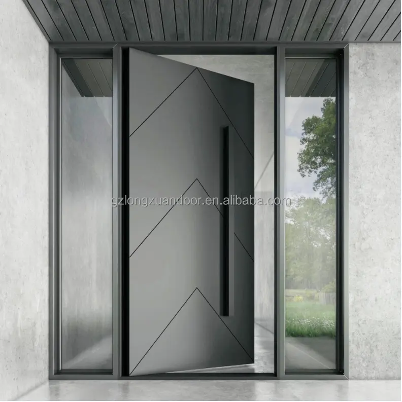 Panneaux de clôture en aluminium à la mode portes et fenêtres tournantes en aluminium métallique