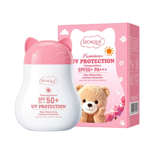 BIOAOUA <span class=keywords><strong>Crema</strong></span> Solare Rinfrescante e Illuminante Orsetto con Olio di Rosa e Camomilla per il Controllo <span class=keywords><strong>dell</strong></span>'Olio - Edizione Internazionale - Product Image 1