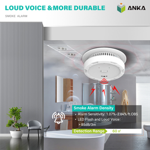 ANKA 10 jaar draadloze, verbonden foto-elektrische rookmelder met spraakalarm, UL217-norm, gemaakt in Ho Chi Minh - Product Image 5