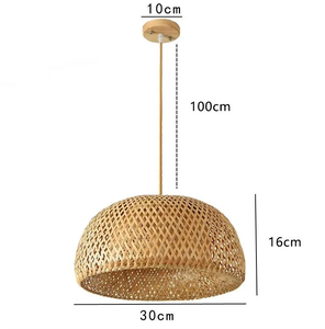 Lampe suspendue en rotin de bambou, lanterne tissée à la main, lustre Japandi minimaliste, lampe suspendue en osier naturel, fournisseur OEM - Product Image 6