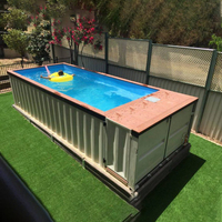 Piscine préfabriquée commerciale de 4,5 m en conteneur, solution de piscine à structure en acier pour hôtel, complexe hôtelier, villa
