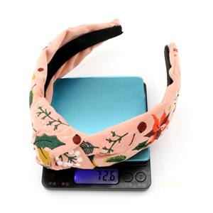 جودة عالية مصمم <span class=keywords><strong>Gingham</strong></span> عصابة رأس للنساء لون خالص Bowknot جديد أزياء عالية الجودة مصمم النسيج - Product Image 2